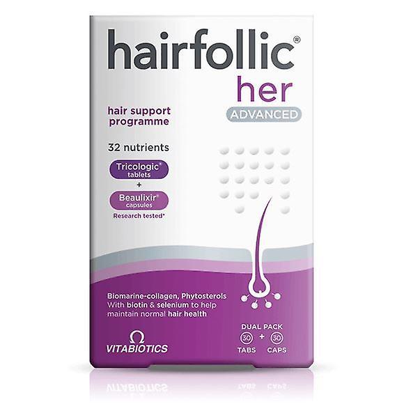 Vitabiotics VITABIÓTICOS HAIRFOLLIC WOMAN ADVANCED 30 CAPS / 30 COMPRIMIDOS on Productcaster.