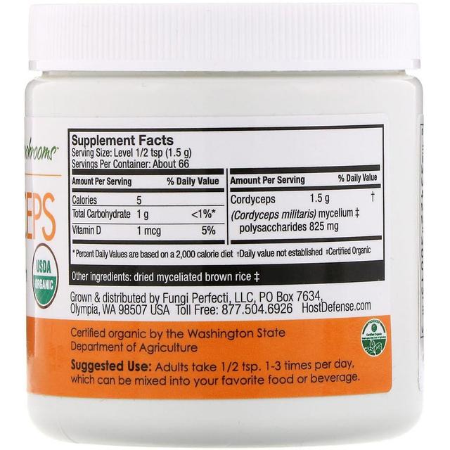 Fungi Perfecti, Cordyceps, Mushroom Mycelium Powder, Energy Support, 3.5 oz (100 on Productcaster.