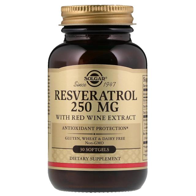 Solgar, Resveratrol, 250 mg, 30 Cápsulas gelatinosas on Productcaster.