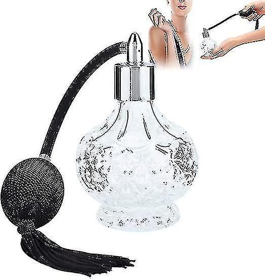 Perfume Atomizer, Vintage Perfume Glass Spray Atomizer Crystal Style Reusable Empty Glass With Tassel (100ml) on Productcaster.