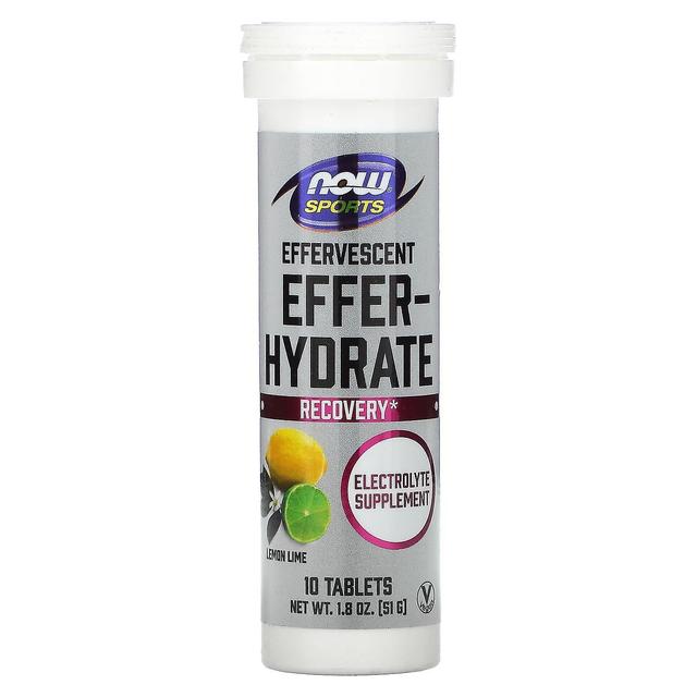 NOW Foods NOW Alimentos, Esportes, Effer-Hydrate, Limão Limão, 10 Comprimidos, 1,8 oz (51 g) on Productcaster.