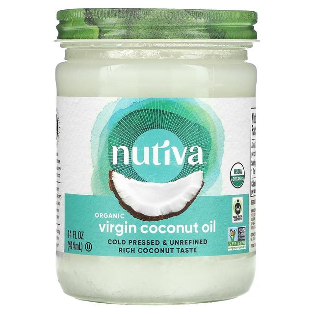 Nutiva, luomu neitsytkookosöljy, 14 fl oz (414 ml) on Productcaster.