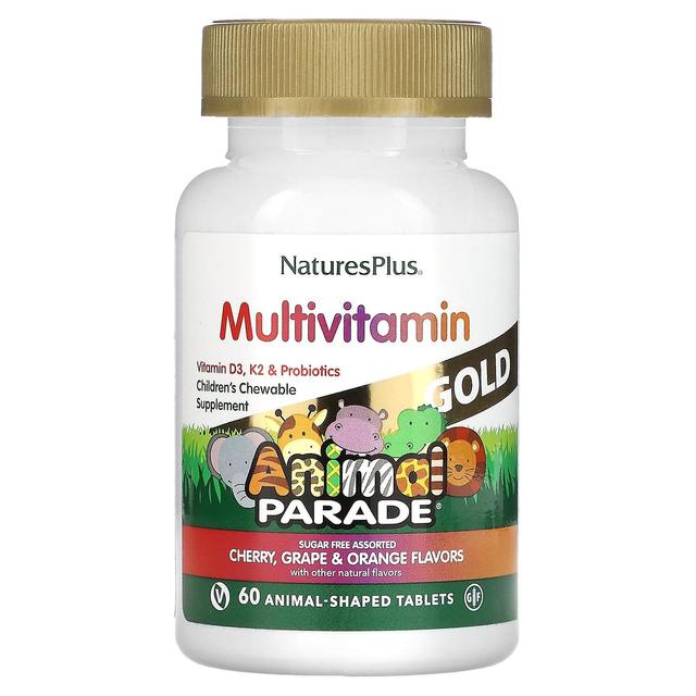 Nature's Plus NaturesPlus, Animal Parade Gold, Children's Chewable Supplement, Cherry, Grape & Orange, 60 Animal-S on Productcaster.