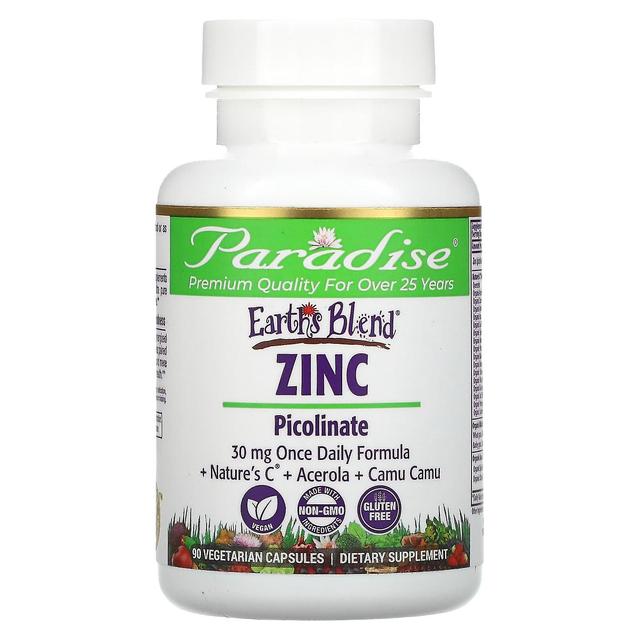 Paradise Herbs, Earth's Blend, Zinc, Picolinate, 90 Vegetarian Capsules on Productcaster.