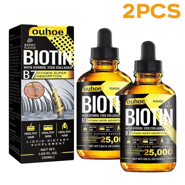 1/2pcs 30ml Biotine met hydrol Yzed Collageen Vitamine B7 Super Absorptie Haargroei Etherische Olie 25000 Mcg Supplement on Productcaster.