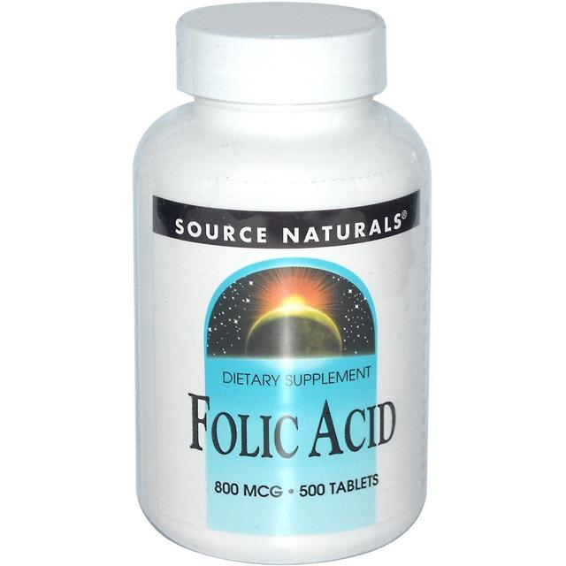 Source Naturals Źródło naturalne, Kwas foliowy, 800 mcg, 500 tabletek on Productcaster.