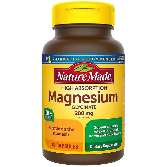 Nature made high absorption magnesium glycinate 200 mg capsules, 60 ea on Productcaster.