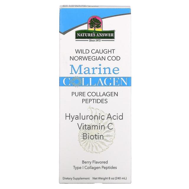 Nature's Answer Resposta da Natureza, Colágeno Marinho, Bacalhau Norueguês Selvagem Capturado, Baga, 8 oz (240 ml) on Productcaster.