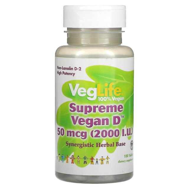 VegLife, Supreme Vegan D, 2,000 IU (50 mcg), 100 Tablets on Productcaster.