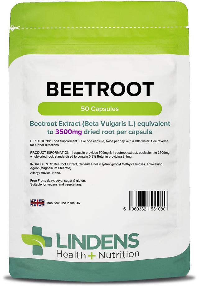 Lindens Beetroot 3500mg - 50 Capsules on Productcaster.