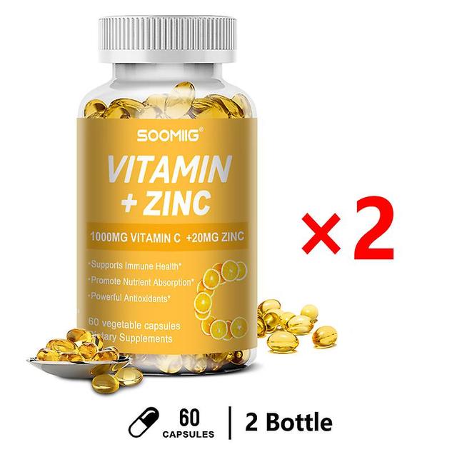 Vorallme 1000mg Vitamin C+20mg Zinccapsules Boost Immunity Antioxidant Anti-wrinkle Whitening Skin Support Immune Boost Energy Supplement 2 bottle on Productcaster.