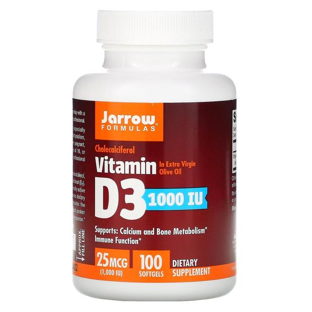 Jarrow Formulas Jarrow Formules, Vitamine D3, Cholecalciferol, 25 mcg (1.000 IE), 100 Softgels on Productcaster.