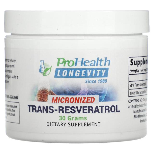 ProHealth Longevity, Trans-Resveratrol Micronizado, 30 g on Productcaster.