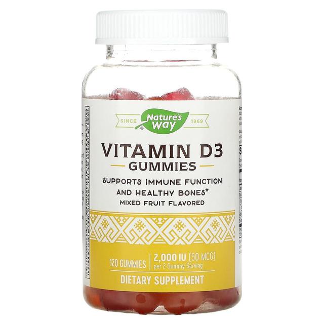 Nature's Way, Gomitas de vitamina D3, Frutas mixtas, 50 mcg (2,000 UI), 120 Gomitas on Productcaster.