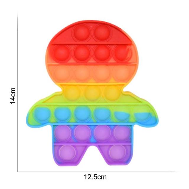 Stuff Certified Saker certifierade Pop It - Fidget Anti Stress Toy Bubble Toy Silicone Male Rainbow on Productcaster.