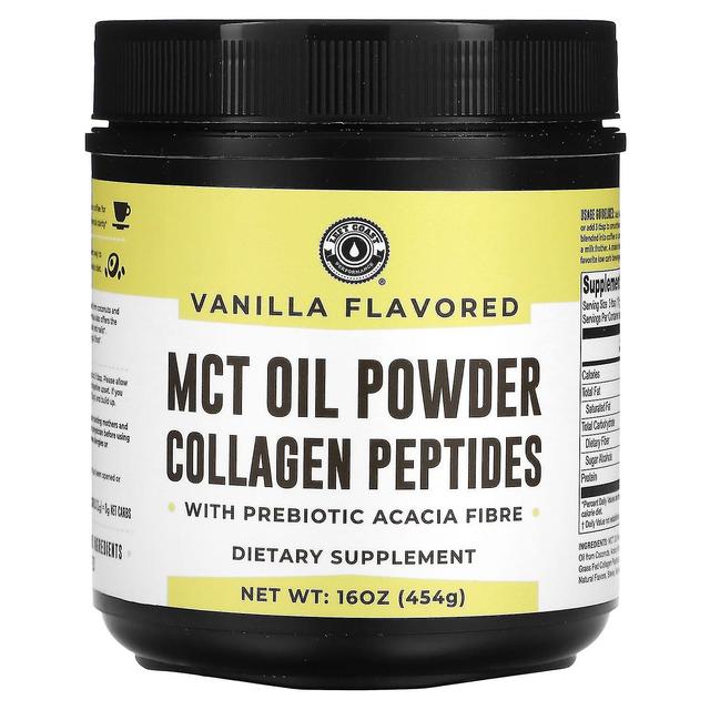 Left Coast Performance Venstre kyst ydeevne, MCT oliepulver kollagen peptider med præbiotiske acacia fiber, vanille, 16 oz on Productcaster.