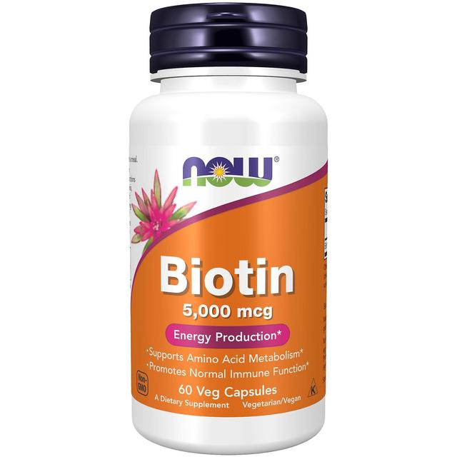 NOW Foods Biotin 5,000 mcg 60 Veg Capsules on Productcaster.