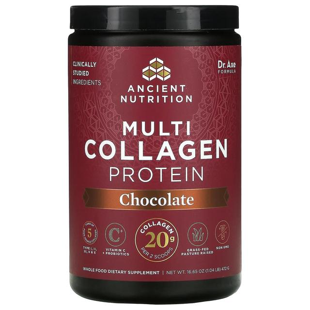 Dr. Axe / Ancient Nutrition Dr. Axe / Forntida näring, Multikollagenprotein, choklad, 1.04 lb (472 g) on Productcaster.