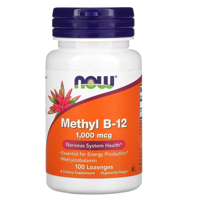 NOW Foods, metyyli B-12, 1 000 mcg, 100 imeskelytablettia on Productcaster.