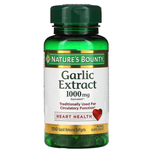 Natures Bounty Nature's Bounty, vitlöksextrakt, 1 000 mg, 100 softgels med snabb frisättning on Productcaster.