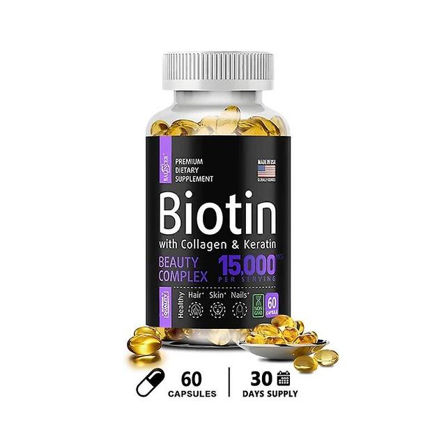 Vorallme Biotin Contains Collagen And Keratin To Help Hair, Skin And Nail Thickness And Shine, Non-gmo, Gluten-free 60 count-1 bottle on Productcaster.