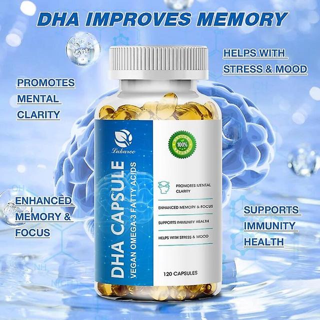 Hikig DHA Capsules Brain Supplement Omega 3 Brain Intelligence and Nutrition Improve Memory and Focus Brain Health 3Bottle x 120pcs on Productcaster.