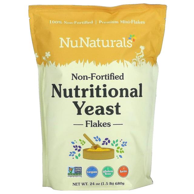 NuNaturals, Flocos de Levedura Nutricional Não Fortificados, 24 oz (680 g) on Productcaster.