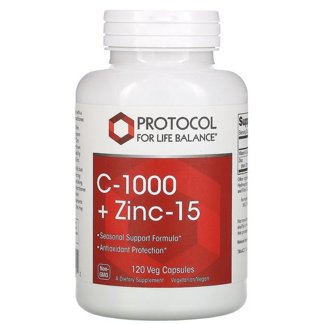 Protocol for Life Balance, C-1000 + Zinc-15, 120 Veg Capsules on Productcaster.