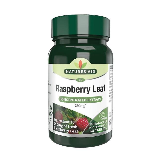 Natures Aid Raspberry Leaf 375mg (750mg equiv), 60 Tablets. Suitable for Vegans on Productcaster.