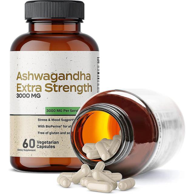 Capsules Extra Strength 3000 Mg - Stress Relief Formula, Natural Mood Support, Stress, Focus And Energy Support Supplement, 60 Capsules on Productcaster.