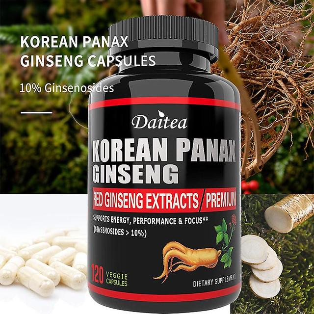 Vorallme koreanska Panax Ginseng extrakt, 10% Ginsenosider ren röd ginseng extrakt tillägg för energi och uthållighet, 120ct 60 Kapsel A Bottle on Productcaster.