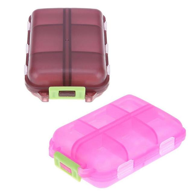 Zkdsv 12 Grid Pill Box Trigo Palha Medicina da Família Recipiente de Vitamina Novo 2pcs Café-Rosa on Productcaster.