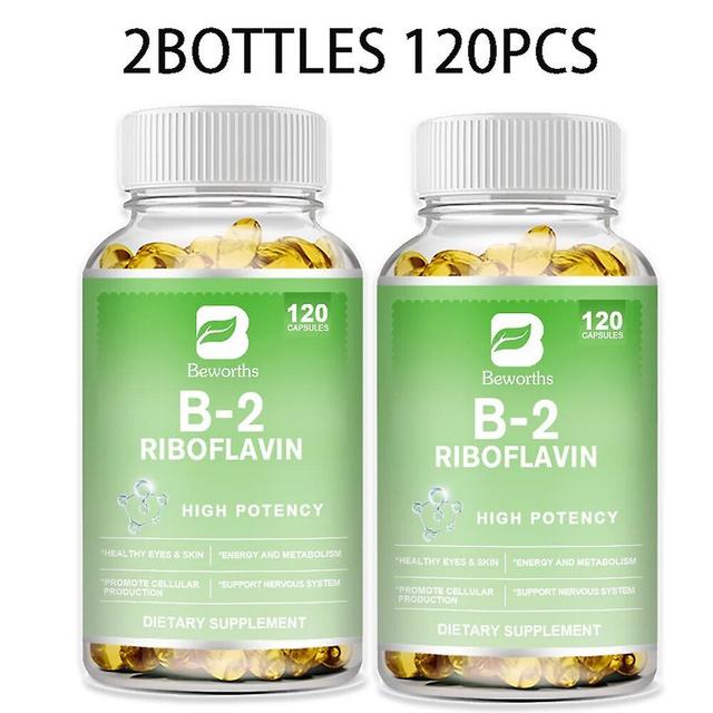 Tib Vitamin B2 Riboflavin For Energy, Skin And Cell Health - Natural Energy Supplement Daily Essential Vitamin B Tib 2bottles 120pcs on Productcaster.