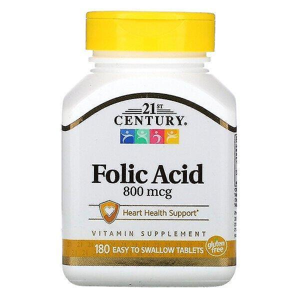 21st Century, Folic Acid, 800 mcg, 180 Easy to Swallow Tablets on Productcaster.