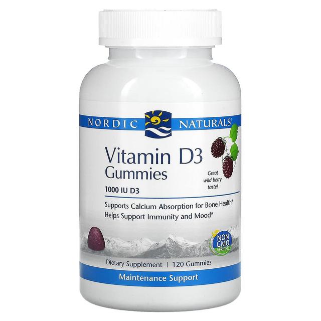 Nordic Naturals, Vitamin D3, Wild Berry, 1,000 IU, 120 Gummies on Productcaster.