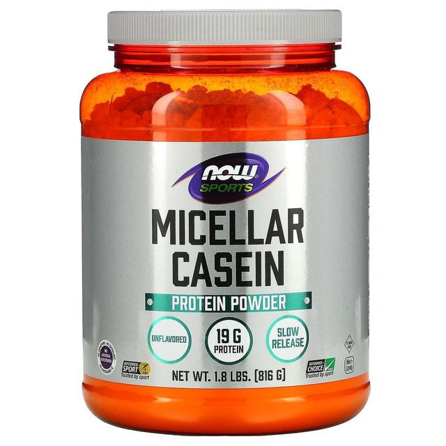 NOW Foods NU Livsmedel, sport, micellärt kaseinproteinpulver, smaklöst, 1.8 lbs (816 g) on Productcaster.