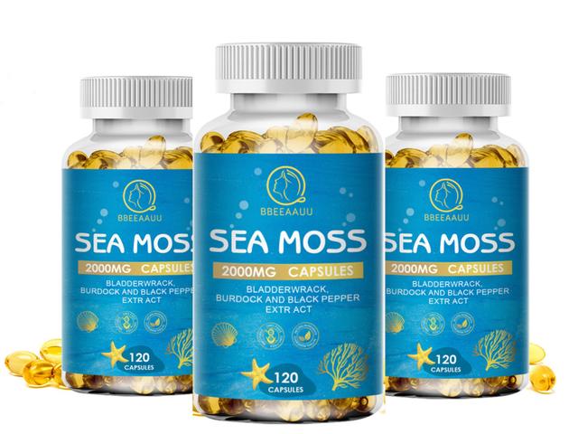 Guoguo Ekologisk havsmossa kapsel rik på vitamin Mineral Boost Immunsystemet Detox Främjar ämnesomsättningen Främja hormonbalans 3bottle x120pcs on Productcaster.