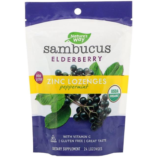 Nature's Way, Sambucus, Zinc Lozenges, Peppermint, 24 Lozenges on Productcaster.