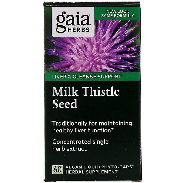 Gaia Herbs Gaia urter, mælk tidsel frø, 60 veganske flydende phyto-caps on Productcaster.