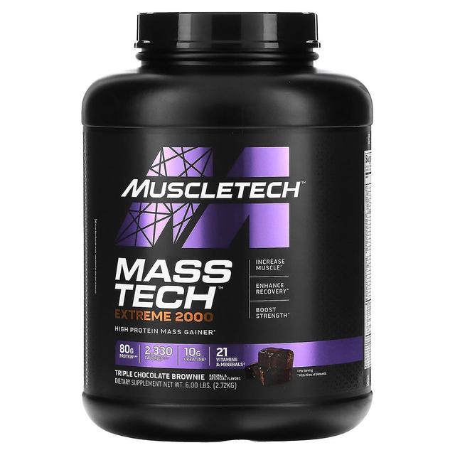 MuscleTech, Mass Tech Extreme 2020, Triple Chocolate Brownie, 6 lbs (2.72 kg) on Productcaster.