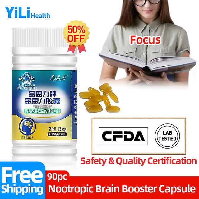 Jinzhaolai Premium Nootropic Brain Booster Supplements Pills Herbal Nootropics Capsule For Adult & Kids Improve Focus & Memory Cfda Approve 3bottle... on Productcaster.