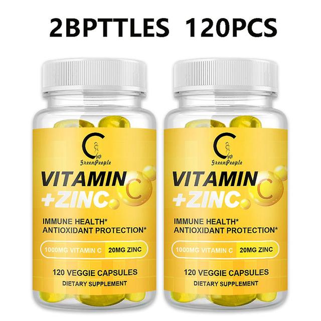 Jinzhaolai Gpgp Greenpeople Organic Vitamin C 1000mg Plus Zinc 20mg Support Immune Health,anti-oxidation,whitening,lightening,anti-wrinkle 2Bottles... on Productcaster.