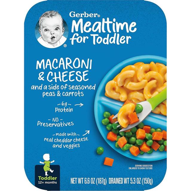 Gerber, Mealtime for Toddler, 12+ Months, Macaroni & Cheese and a Side of Seasoned Peas & Carrots, 6 on Productcaster.