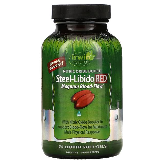 Irwin Naturals, Steel-Libido Red, Magnum Blood-Flow, 75 Flytande Soft-Gels on Productcaster.