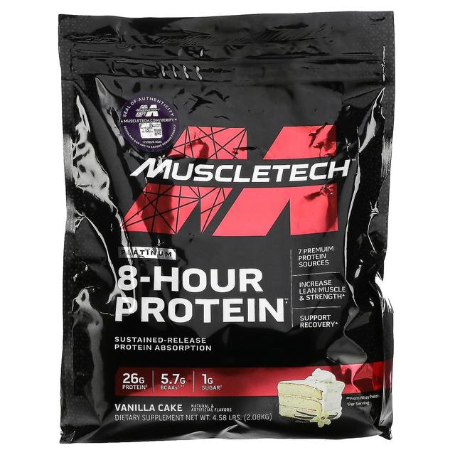 MuscleTech, Platinum, 8-Hour Protein, Vanilla Cake, 4.58 lbs (2.08 kg) on Productcaster.