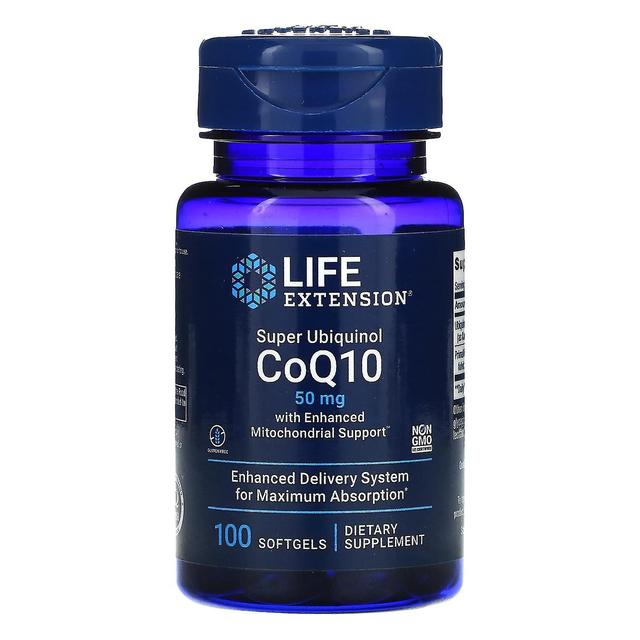 Life Extension Elämän pidentäminen, superubikinoli CoQ10 tehostetulla mitokondrioiden tuella, 50 mg, 100 pehmeää geeliä on Productcaster.