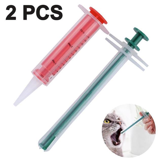 2 Pack Pet Pill Feeder - Pet Pill Ejector Handige en duurzame Pet Pill Dispenser Orale Tablet Capsule of Vloeibare Medische Voeding Kit on Productcaster.