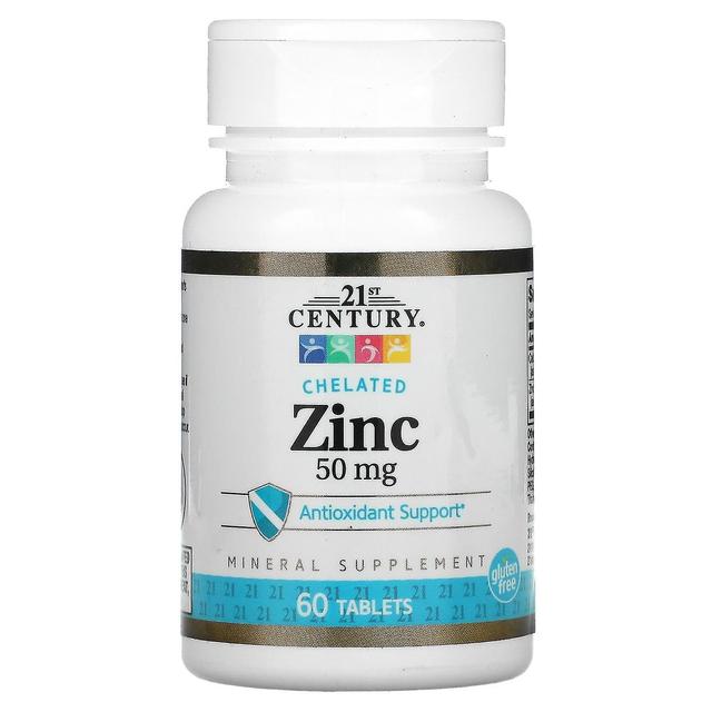 21st Century, Chelated Zinc, 50 mg, 60 Tablets on Productcaster.