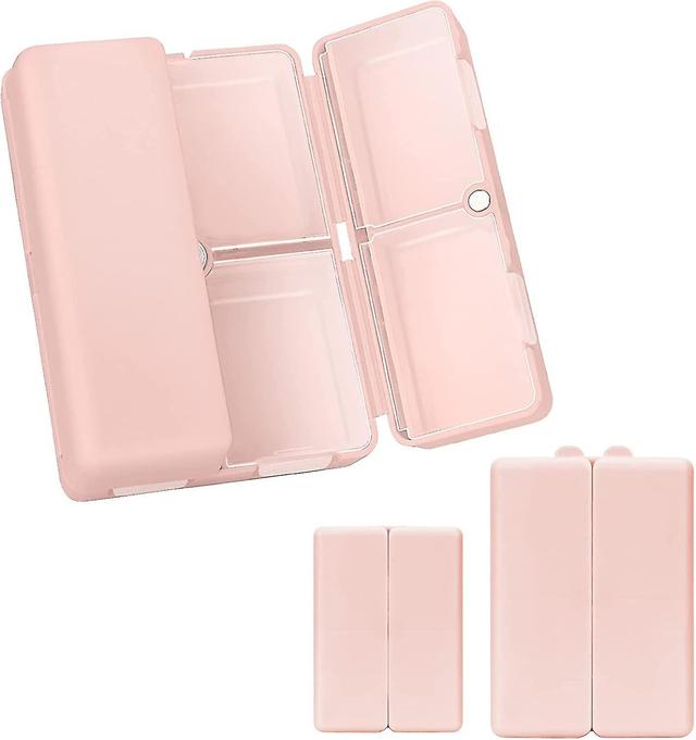 Pill Izer,2 Pcs 7 Comments Portable Pill Case Travel Pill Izer,[folding ] Pill Box For Purse Pocket To Hold Vitamins,cod Liv Pink on Productcaster.