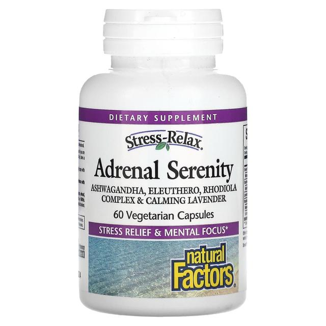 Natural Factors Fatores Naturais, Stress-Relax, Serenidade Adrenal, 60 Cápsulas Vegetarianas on Productcaster.